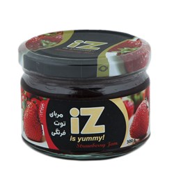 مربا توت فرنگی شیشه ای ایز 300 گرمی