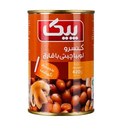 کنسرو لوبیا چیتی با قارچ پیک 420 گرمی