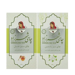 چای سبز عسل و یاسمین شهرزاد بسته دو عددی 200گرمی