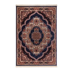 گبه ماشینی دنیای فرش کد 546B زمینه آبی کاربنی