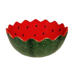 کاسه سفالی بزرگ طرح هندوانه شب یلدا کد 07