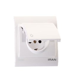 پریز برق ارت دربدار ایران الکتریک مدل 2009 سفید