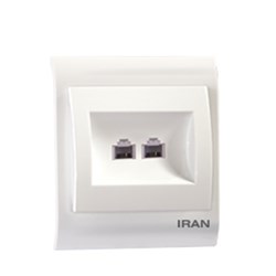 سوکت تلفن دوقلو ایران الکتریک مدل 2009 سفید