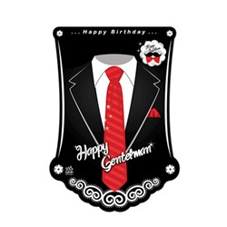 ریسه پرچمی تم تولد سورساتان طرح کروات مدل  Happy Gentelman