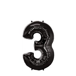 بادکنک فویلی عدد 3 مشکی 32 اینچی