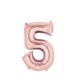 بادکنک فویلی عدد 5 رز گلد 32 اینچی