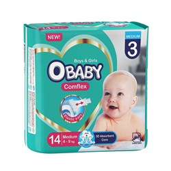 پوشک بچه او بیبی سایز 3 تعداد 14 عددی