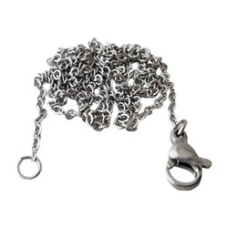 زنجیر استیل رنگ ثابت نقره ای همراه با قفل سایز 5